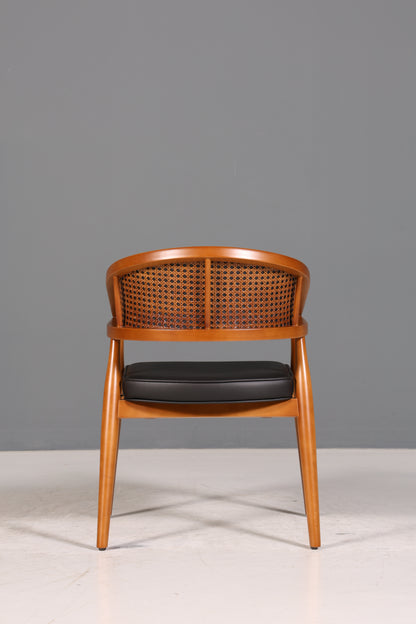 Edler Korbgeflecht Esszimmer Stuhl "Malibu Black Plus" Küchenstuhl Armlehnstuhl Buche Sekretär Stuhl