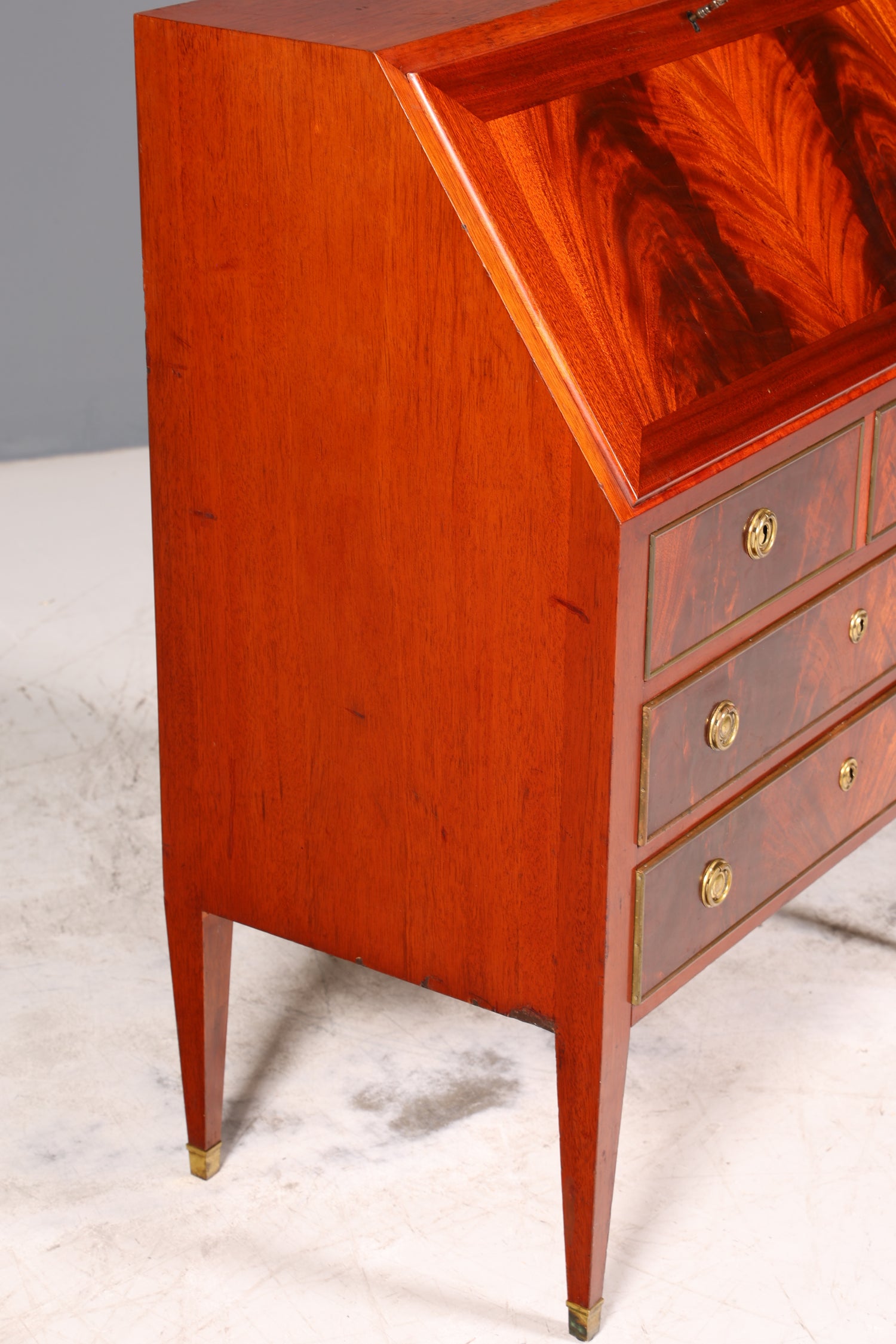 Edler Sekretär im Louis Seize Stil Büro Kommode Empire Englisch Schreibkommode Schreibtisch