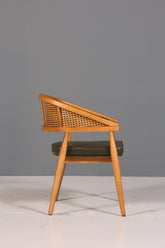 Edler Korbgeflecht Esszimmer Stuhl "Malibu Plus Green" Küchenstuhl Armlehnstuhl Buche Sekretär Stuhl