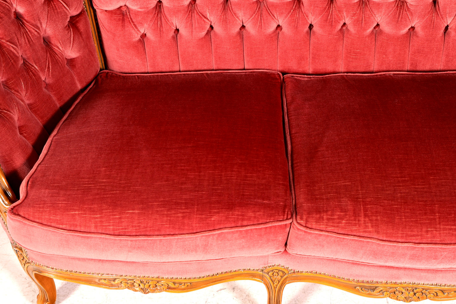 G064 Finish cm Wunderschönes Chippendale Sofa Barock Stil Couch Samt Stoff 3 Sitzer