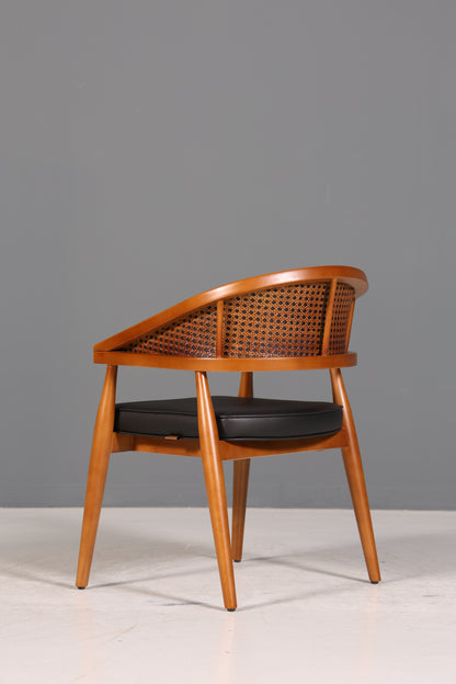 Edler Korbgeflecht Esszimmer Stuhl "Malibu Black Plus" Küchenstuhl Armlehnstuhl Buche Sekretär Stuhl