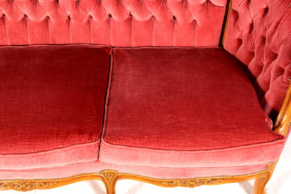 G064 Finish cm Wunderschönes Chippendale Sofa Barock Stil Couch Samt Stoff 3 Sitzer