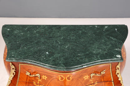 Stilvolle Bauchige Barock Kommode Messing Marmor Louis XV Sideboard Antik Stil