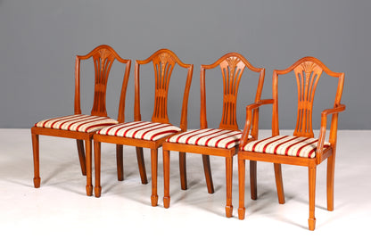 4x Edle Englische Stühle im Hepplewithe Stil Englisch Dining Chairs Küchenstühle Stuhlset