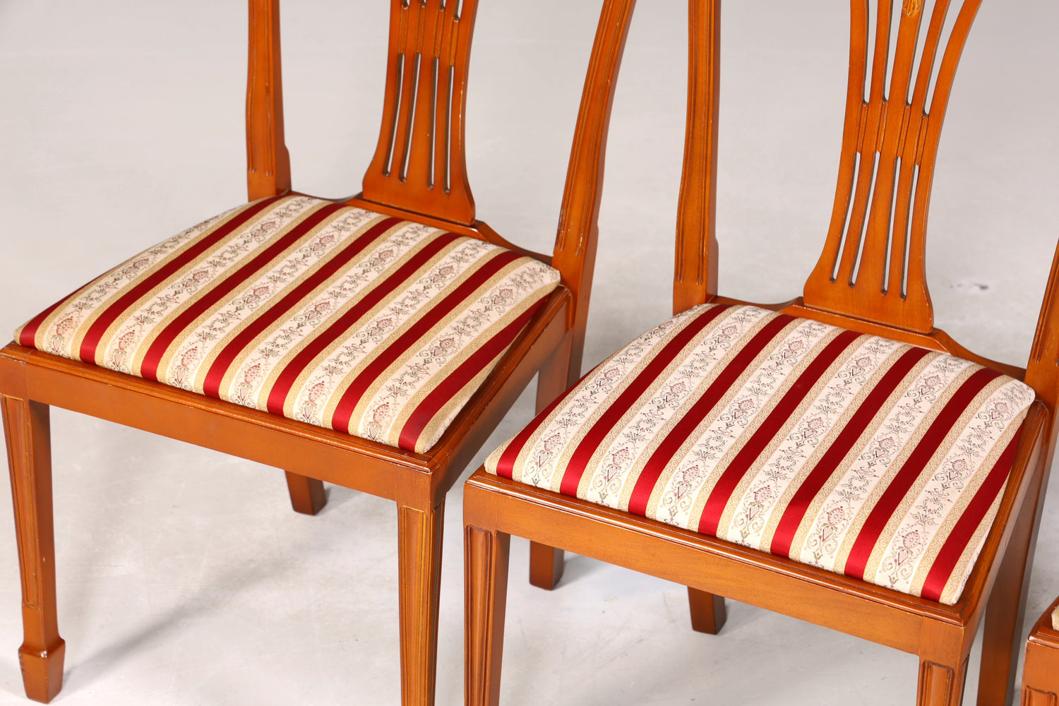 4x Edle Englische Stühle im Hepplewithe Stil Englisch Dining Chairs Küchenstühle Stuhlset