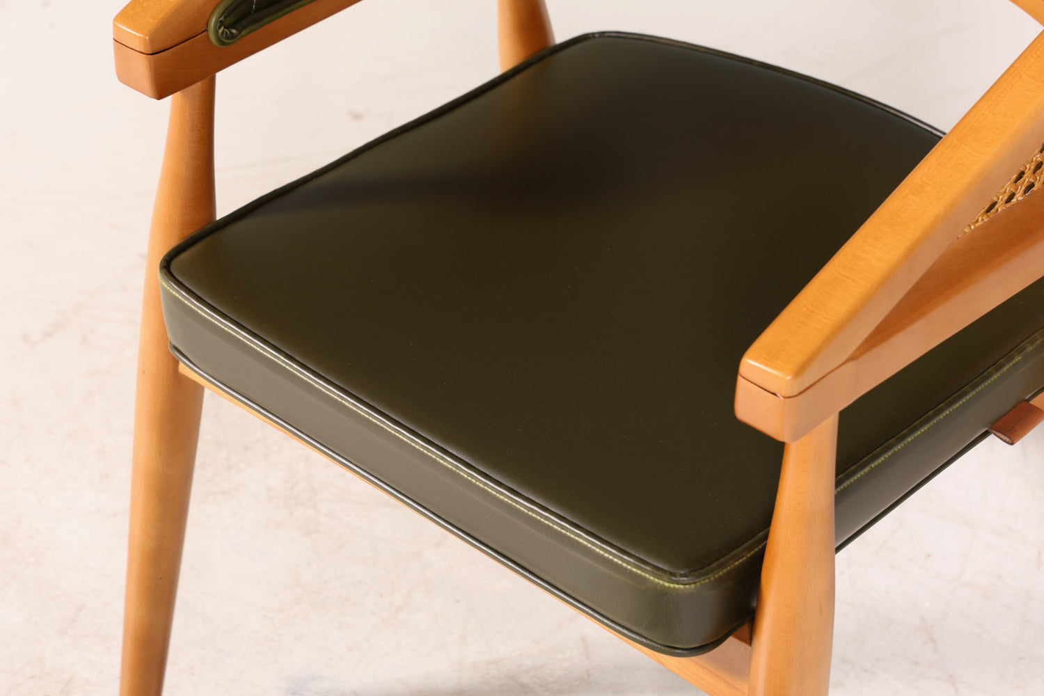 Edler Korbgeflecht Esszimmer Stuhl "Malibu Plus Green" Küchenstuhl Armlehnstuhl Buche Sekretär Stuhl