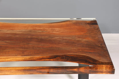 Beeindruckender Epoxidharz Tisch 160-90cm Nussbaum Esszimmer Tisch massiv Holz Epoxy Küchentisch