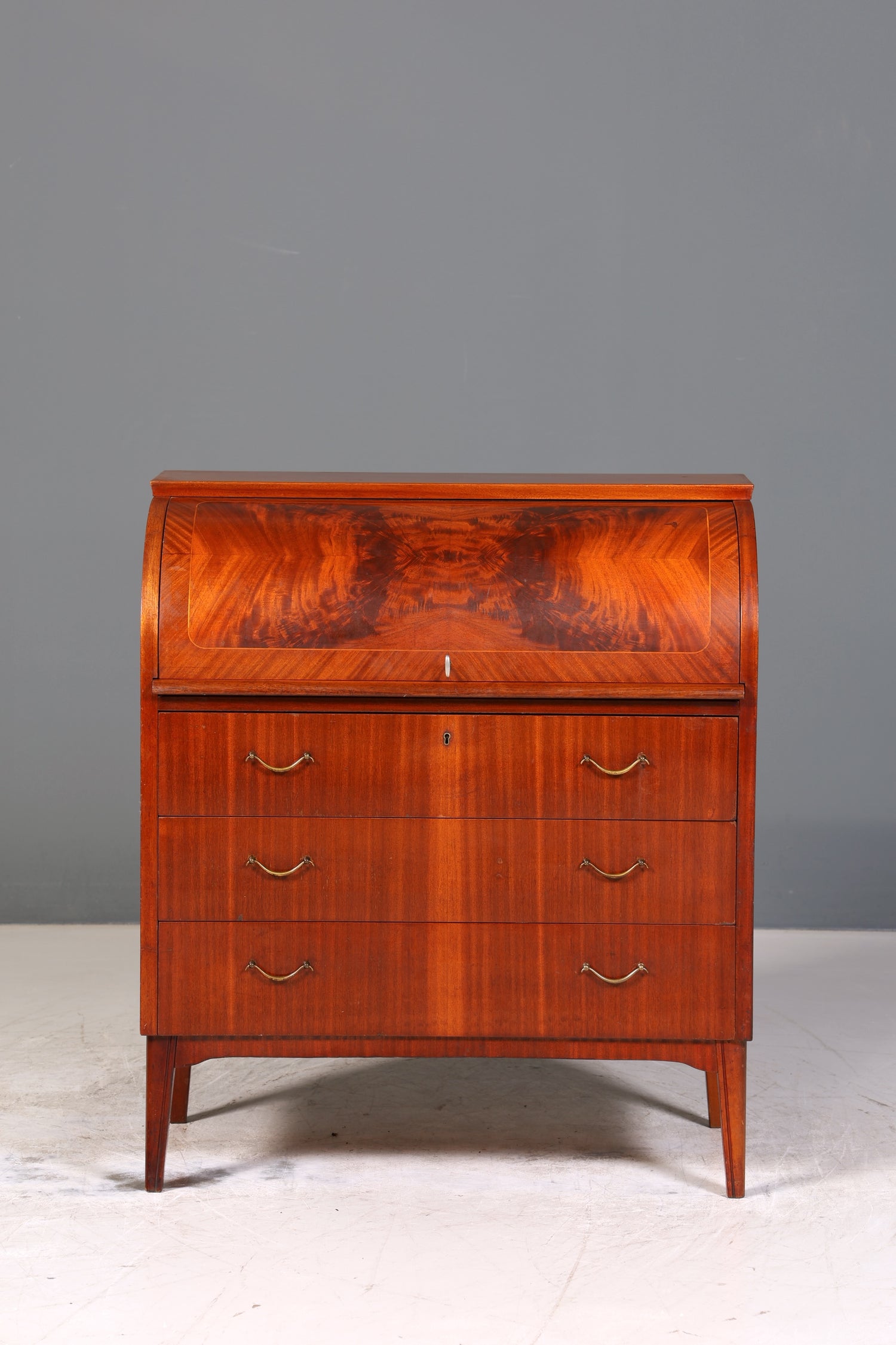 Traumhafter Mid Century Rollladen Sekretär Danish Design echt Holz Rollladen Kommode