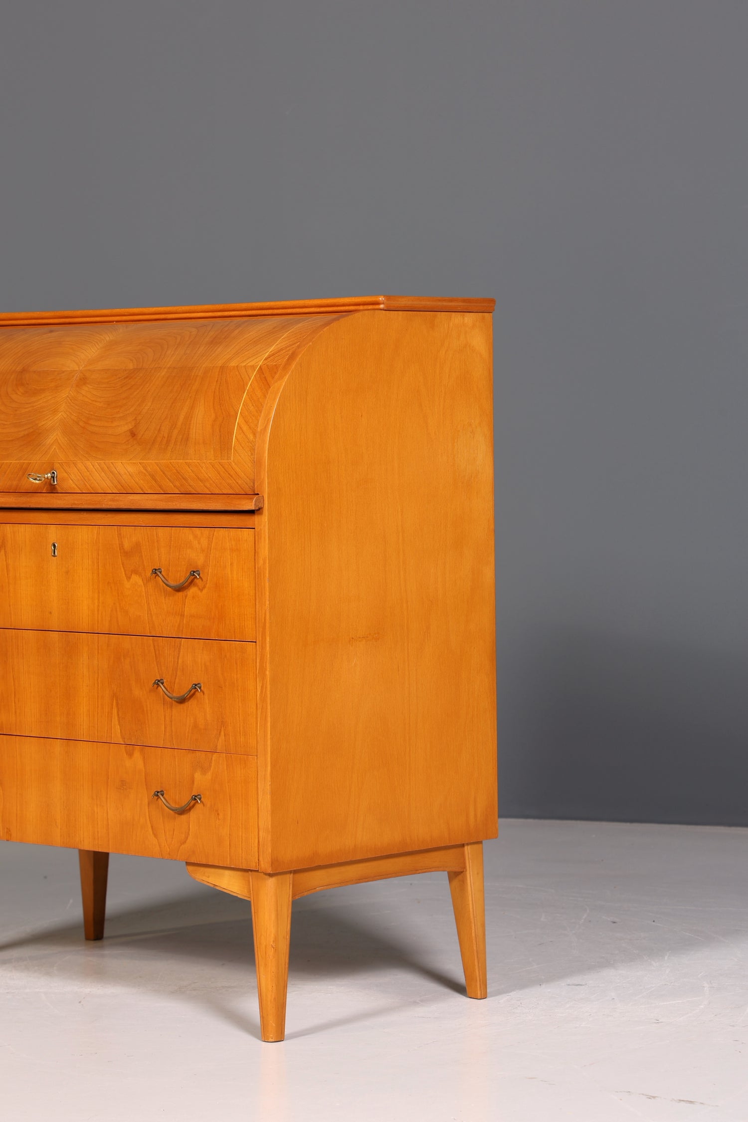 Wunderschöner Mid Century Rollladen Sekretär echt Holz Büro Schrank Vintage Schreibkommode