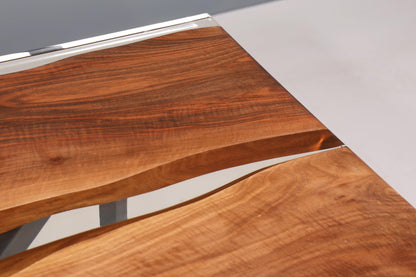 Beeindruckender Epoxidharz Tisch 200-90cm Nussbaum Esszimmer Tisch massiv Holz River Table Küchentisch