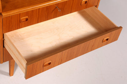 Wunderschöner Mid Century Rollladen Sekretär Danish Design Teak Holz Rollladen Kommode