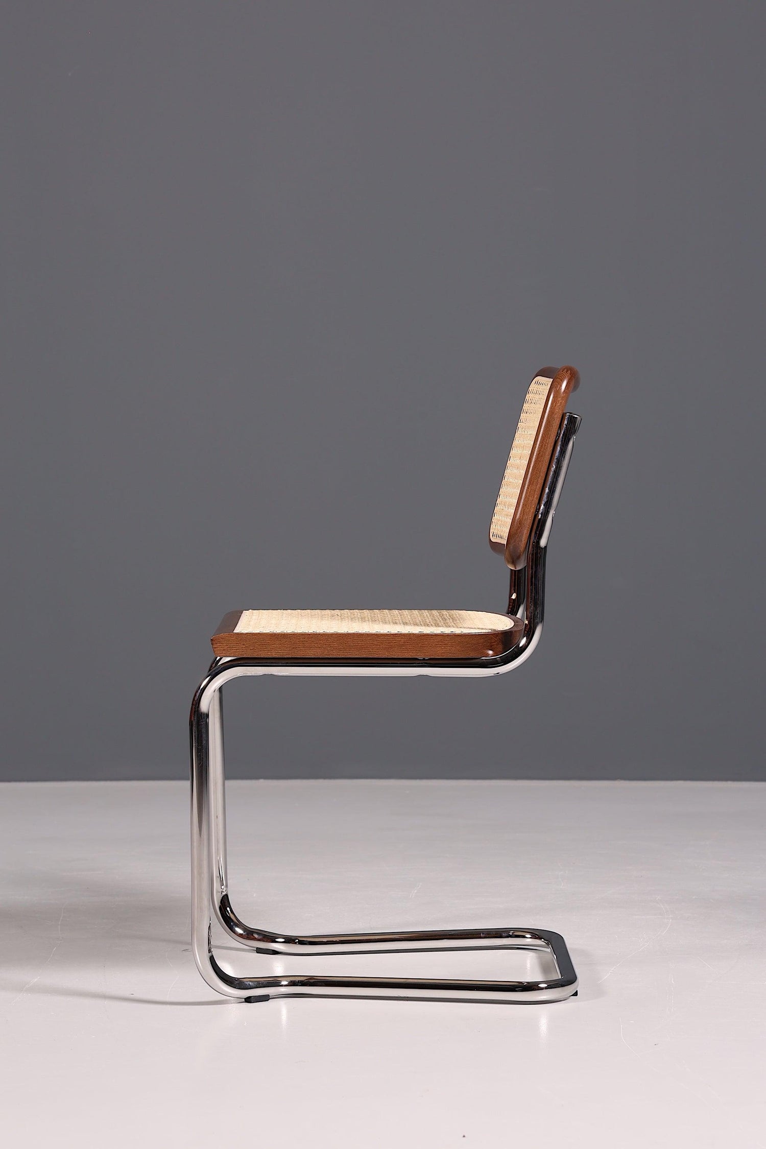 Korbgeflecht Freischwinger Stuhl "Milano" Made in Italy Braun Küchenstuhl Wippstuhl Wiener Geflecht