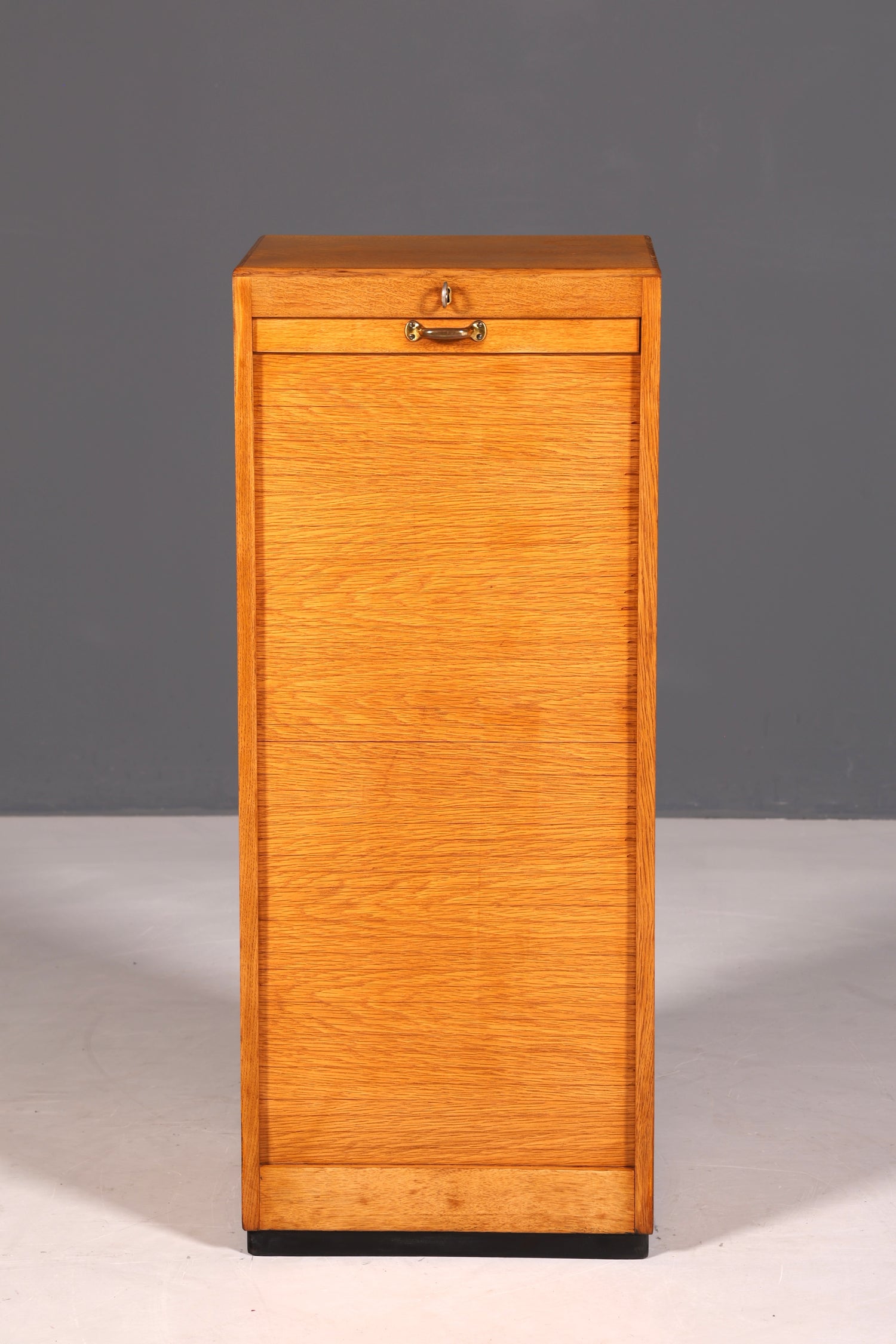 G090 Finish cm Schlichter Mid Century Rollladenschrank Bauhaus Apothekerschrank Art Deco Büro Aktenschrank