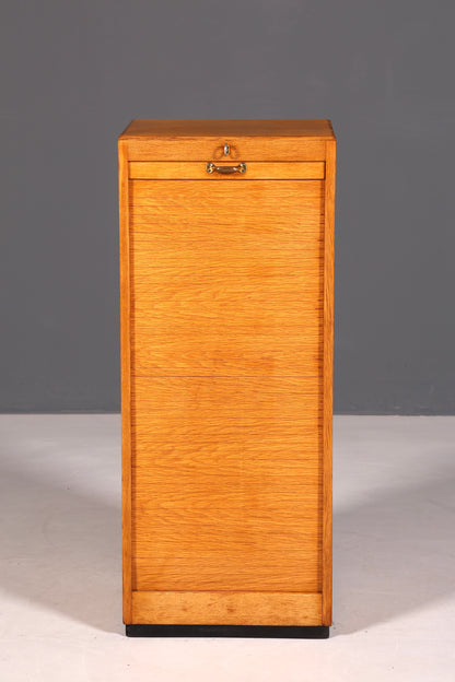 G090 Finish cm Schlichter Mid Century Rollladenschrank Bauhaus Apothekerschrank Art Deco Büro Aktenschrank