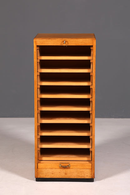 G090 Finish cm Schlichter Mid Century Rollladenschrank Bauhaus Apothekerschrank Art Deco Büro Aktenschrank