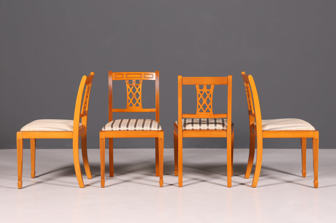 G091 Finish cm 4x Edle Englische Stühle Englisch Dining Chairs Antik 60er Jahre Regency Küchenstühle Stuhlset (Kopie)