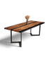 Wunderschöner Epoxidharz Tisch 220-90 cm Epoxy Schwarz Nussbaum Esszimmer Tisch massiv Holz Esstisch