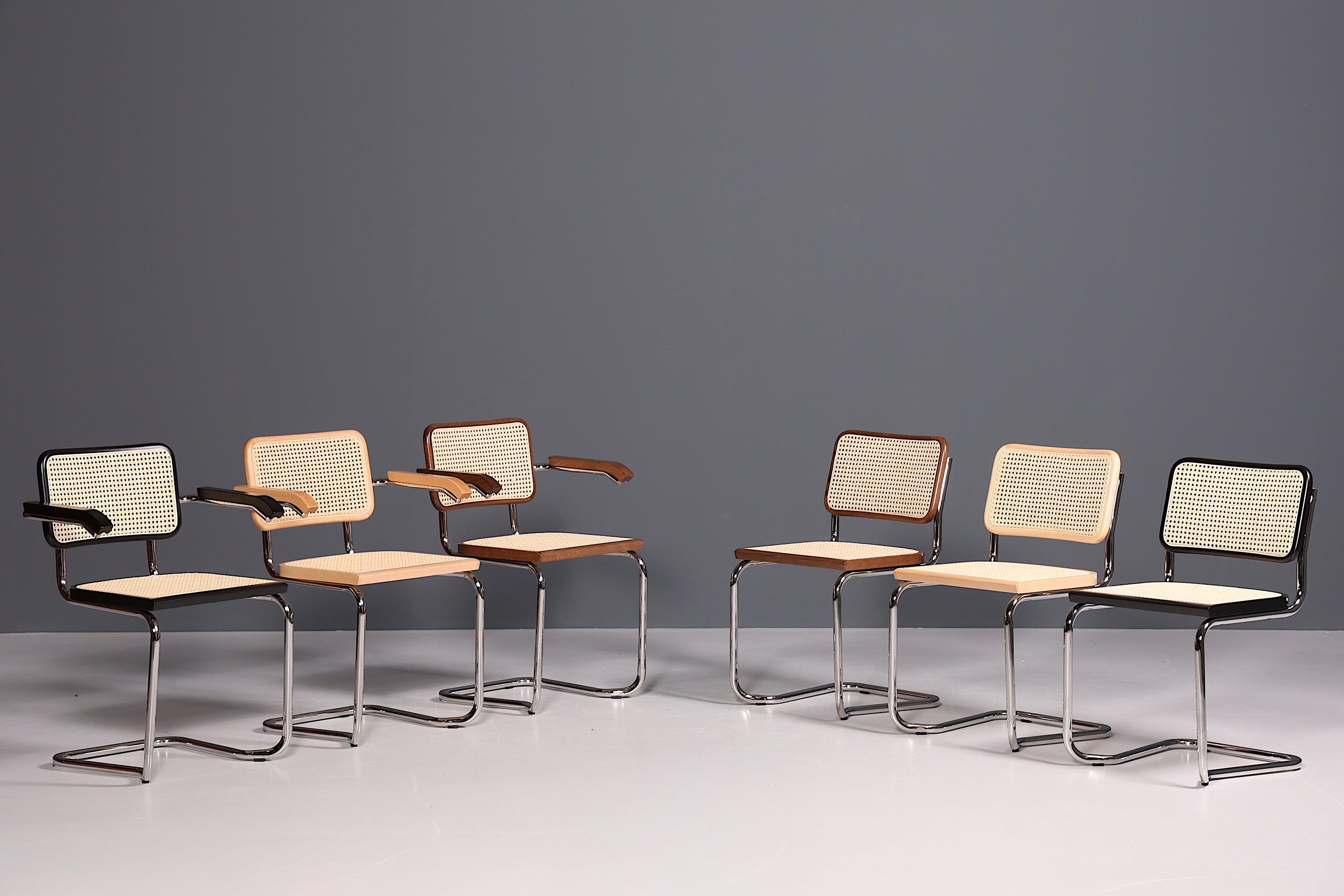 Korbgeflecht Freischwinger Stuhl "Milano" Made in Italy Beige Wippstuhl Küchenstuhl Esszimmer Stuhl