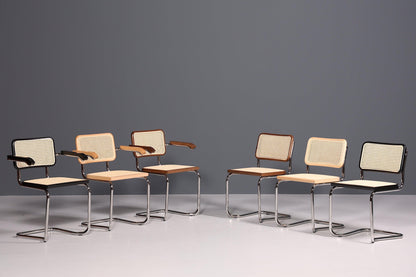 Korbgeflecht Freischwinger Armlehnstuhl "Milano" Made in Italy Schwarz Esszimmer Stuhl Wippstuhl Küchenstuhl