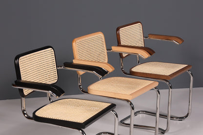 Korbgeflecht Freischwinger Stuhl "Milano" Made in Italy Beige Wippstuhl Küchenstuhl Esszimmer Stuhl