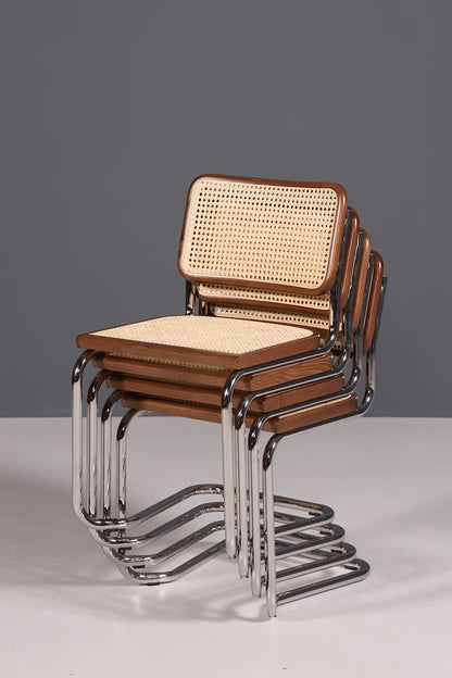 Milano Cantilever Chair Brown – Cane Webbing &amp; Chrome Frame | Made in Italy