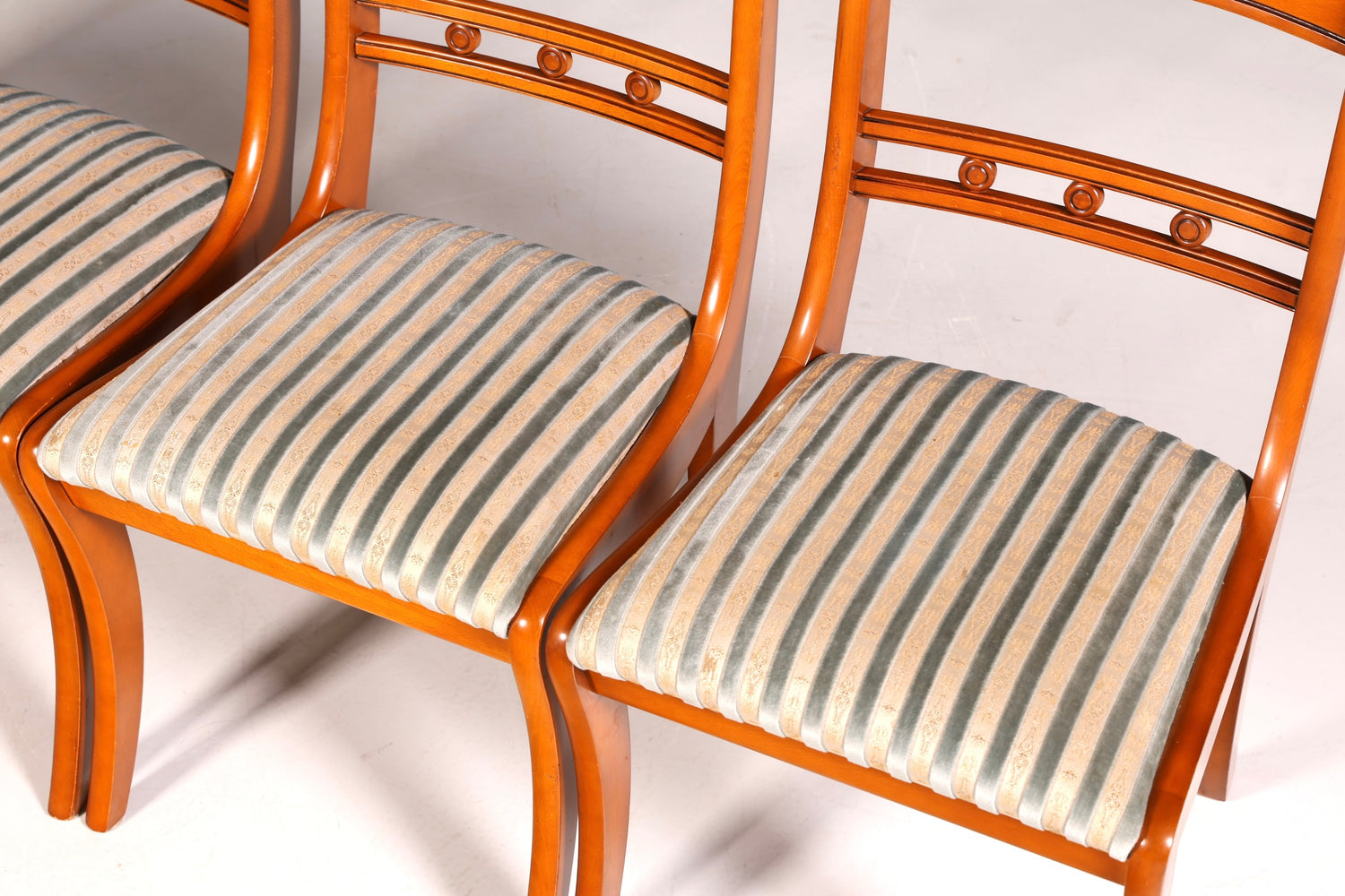 G093 Finish 4x Edle Englische Stühle Englisch Dining Chairs Antik 60er Jahre Regency Küchenstühle Stuhlset (Kopie)