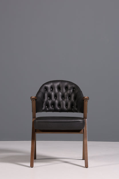 Luxuriöser "Manchester Black" Stuhl Chesterfield Stil  Bürostuhl Esszimmerstuhl Lounge Stuhl