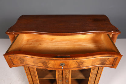Fantastic Louis Philippe showcase antique Biedermeier cabinet made of real wood around 1880
