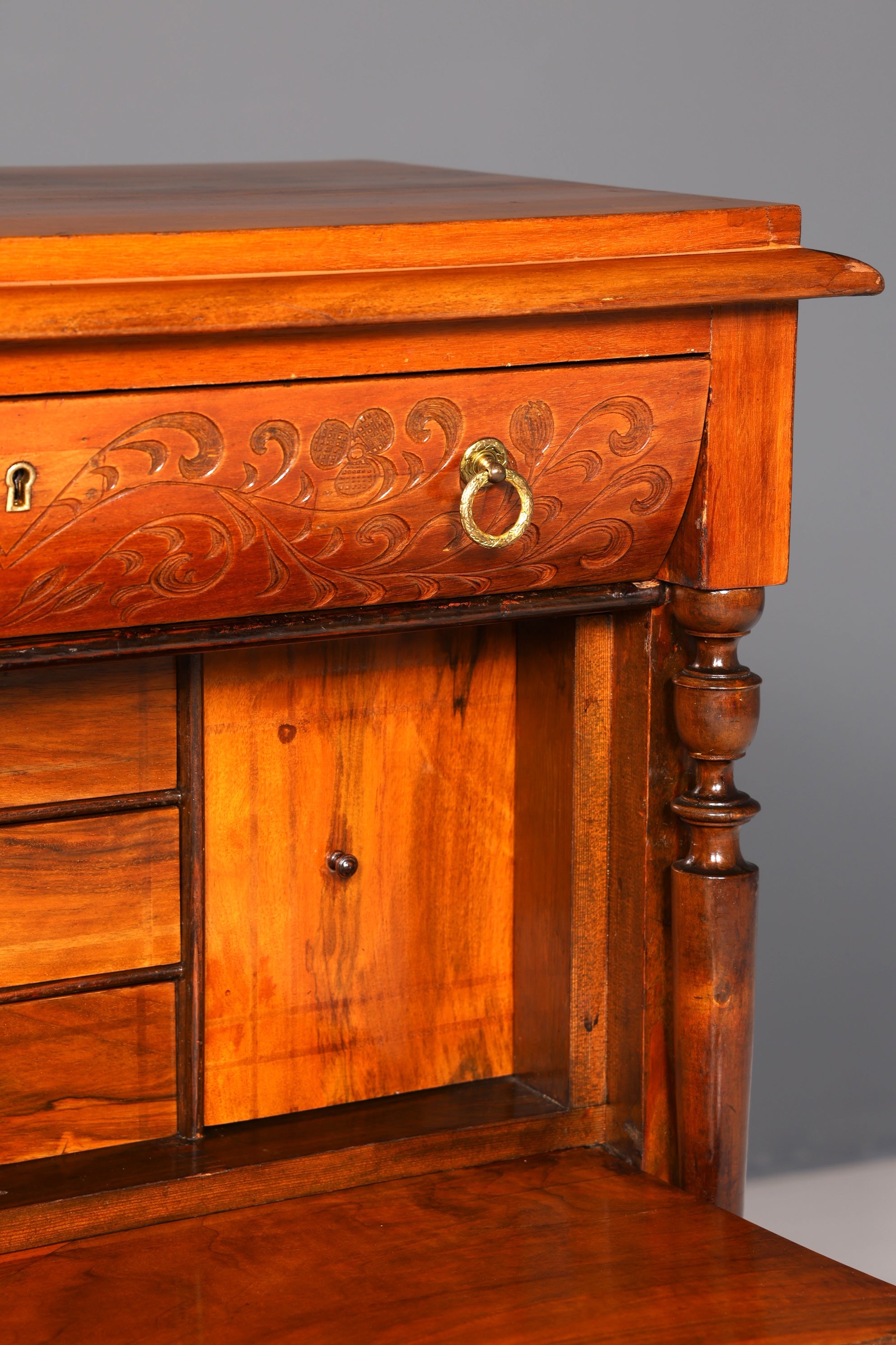 Eleganter Gründerzeit Sekretär Vertiko Highboard Louis Philippe Kommode Antik Schrank um 1880