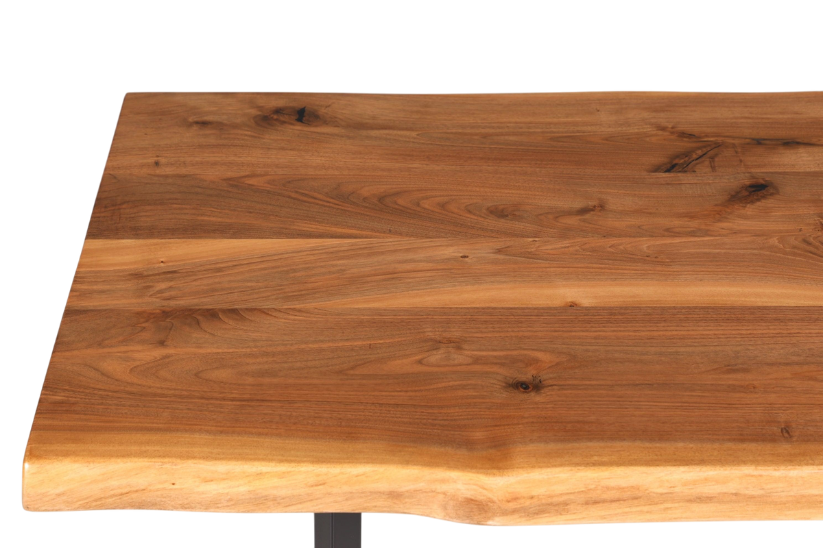 Beeindruckender Nussbaum Tisch 160cm-90cm Esszimmer Tisch Baumkanten Platte massiv Holz Küchentisch
