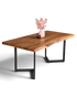 Stilvoller Nussbaum Tisch 180cm-95cm Esszimmer Tisch Baumkanten Platte massiv Holz Küchentisch