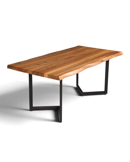 Beeindruckender Nussbaum Tisch 180cm-95cm Esszimmer Tisch Baumkanten Platte massiv Holz Küchentisch