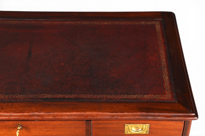Edler Englischer Military Chest Schreibtisch Maritim Bürotisch Lederauflage Office Desk