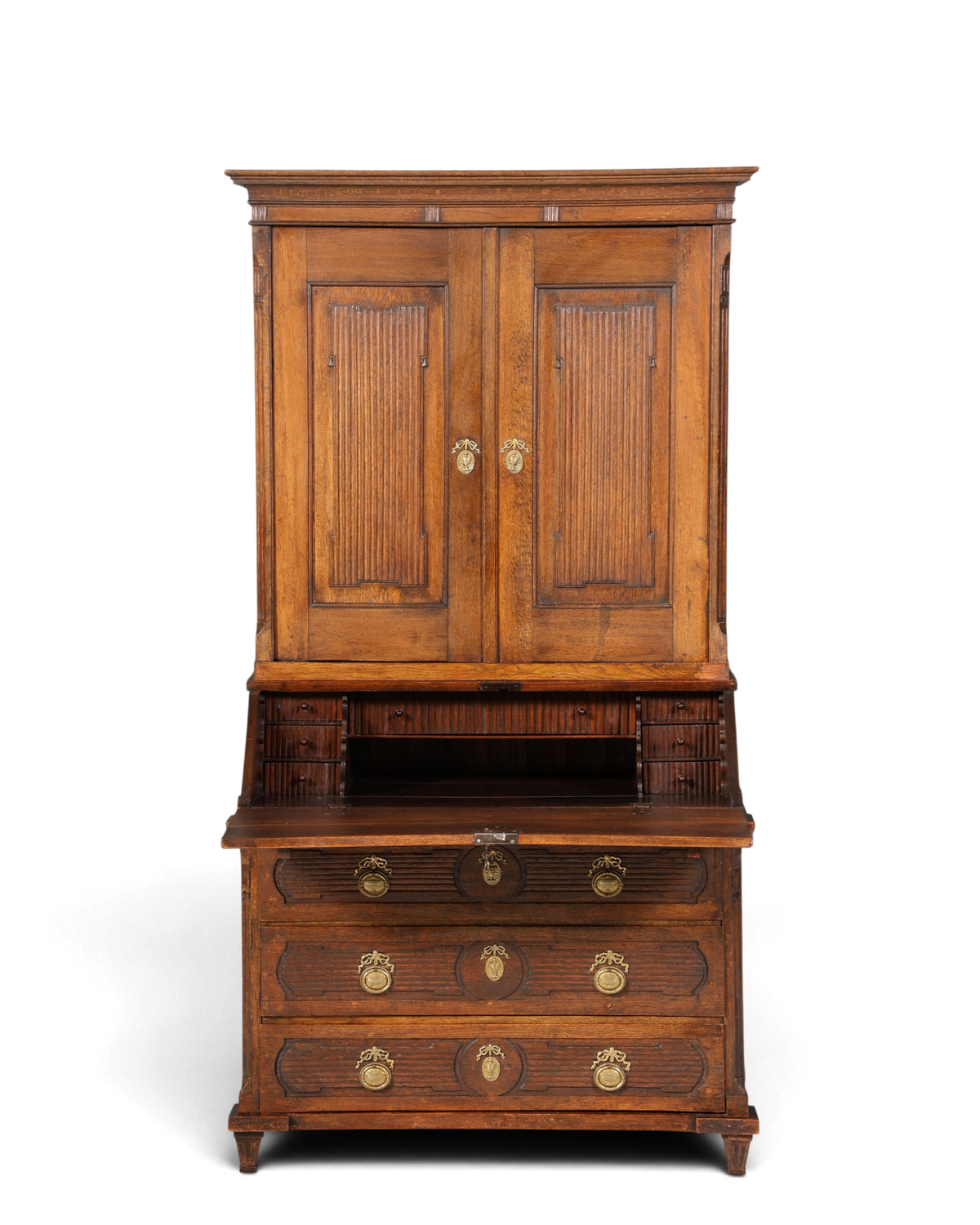 Beeindruckender Biedermeier Sekretär Louis Seize Aufsatzsekretär um 1810 Schreibkommode Büroschrank Kommode