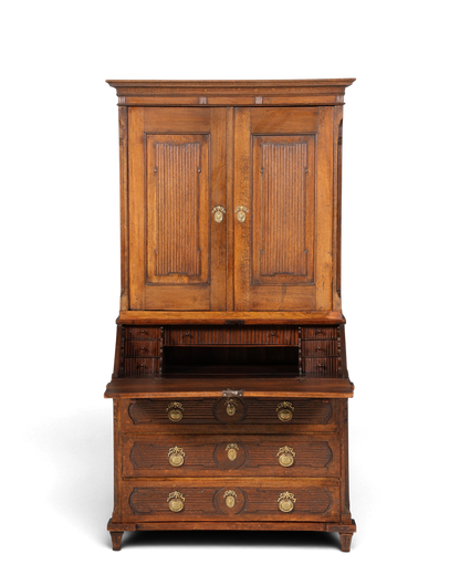 Beeindruckender Biedermeier Sekretär Louis Seize Aufsatzsekretär um 1810 Schreibkommode Büroschrank Kommode