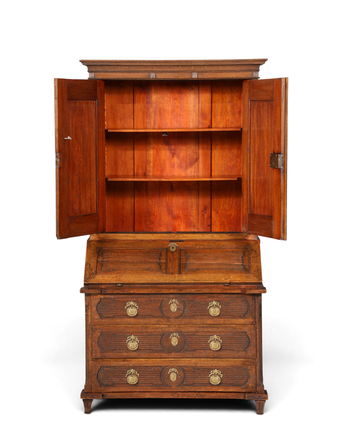 Beeindruckender Biedermeier Sekretär Louis Seize Aufsatzsekretär um 1810 Schreibkommode Büroschrank Kommode