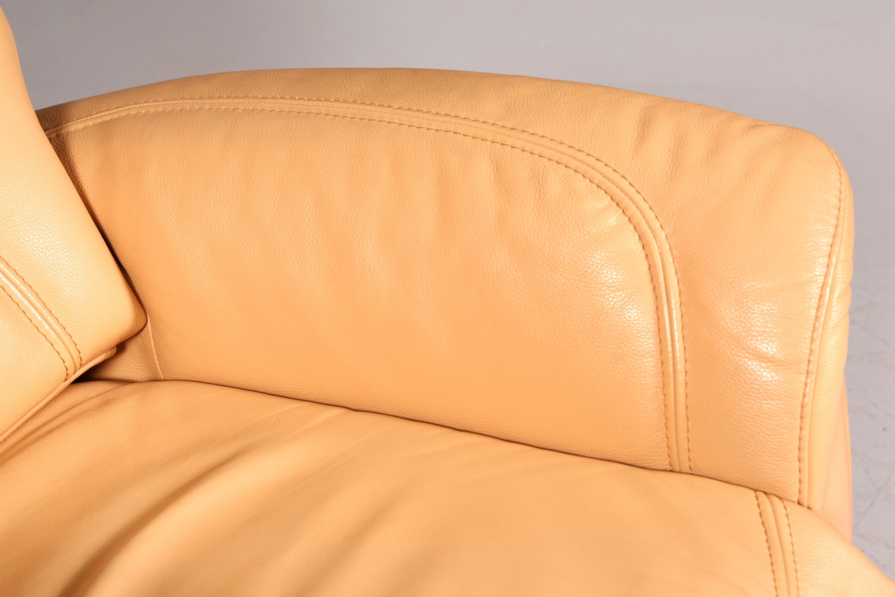 Prachtige Himolla-relaxfauteuil van echt leer, beige tv-fauteuil, relaxfauteuil met ligfunctie, vintage