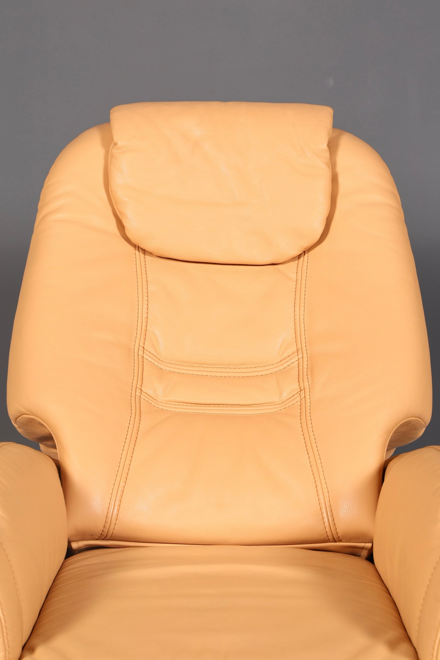 Prachtige Himolla-relaxfauteuil van echt leer, beige tv-fauteuil, relaxfauteuil met ligfunctie, vintage