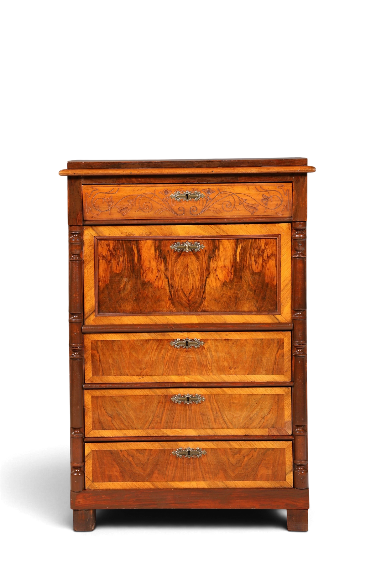 Edler Gründerzeit Sekretär Vertiko Highboard Jugendstil Kommode Schrank um 1880