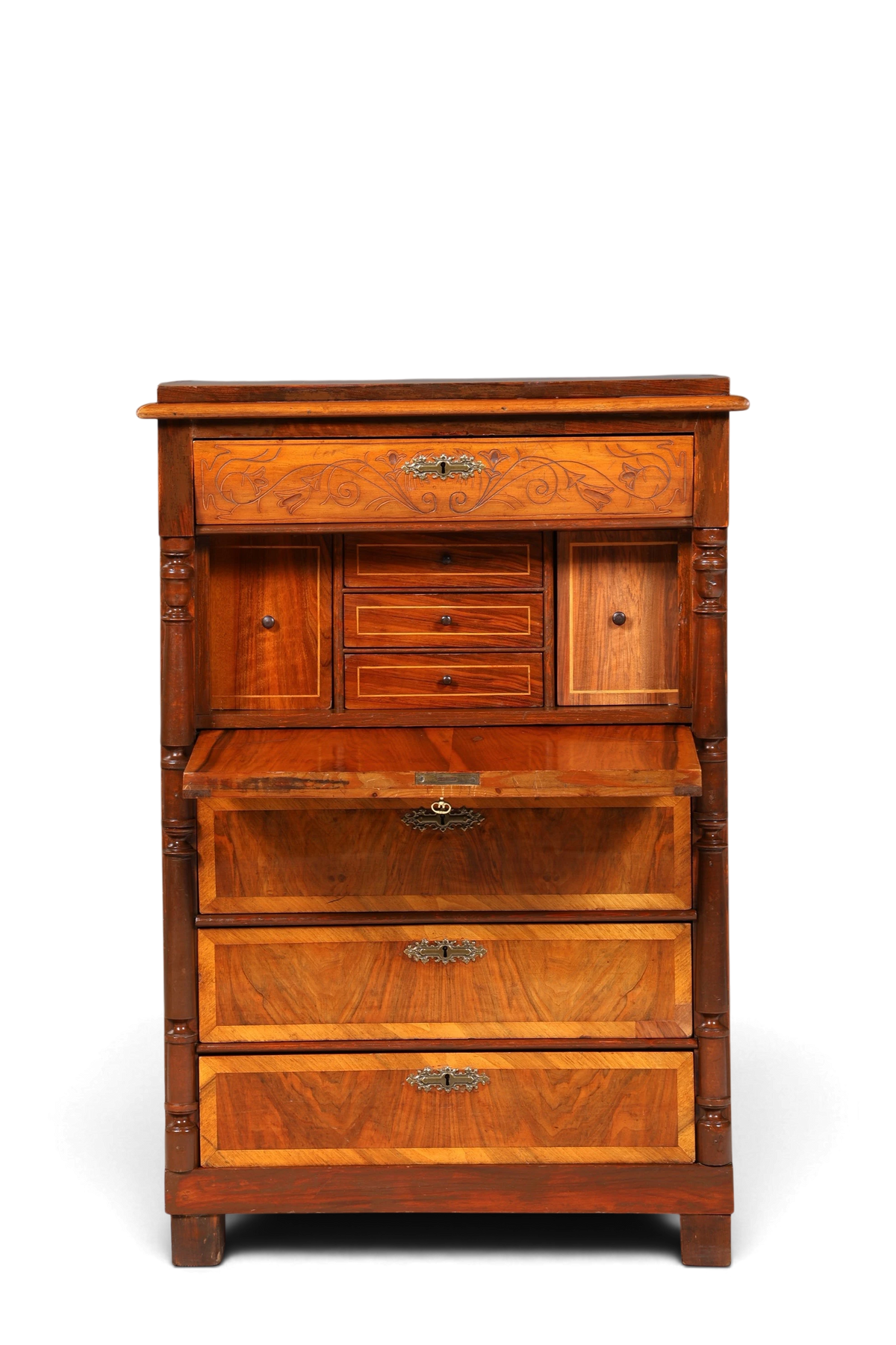 Edler Gründerzeit Sekretär Vertiko Highboard Jugendstil Kommode Schrank um 1880