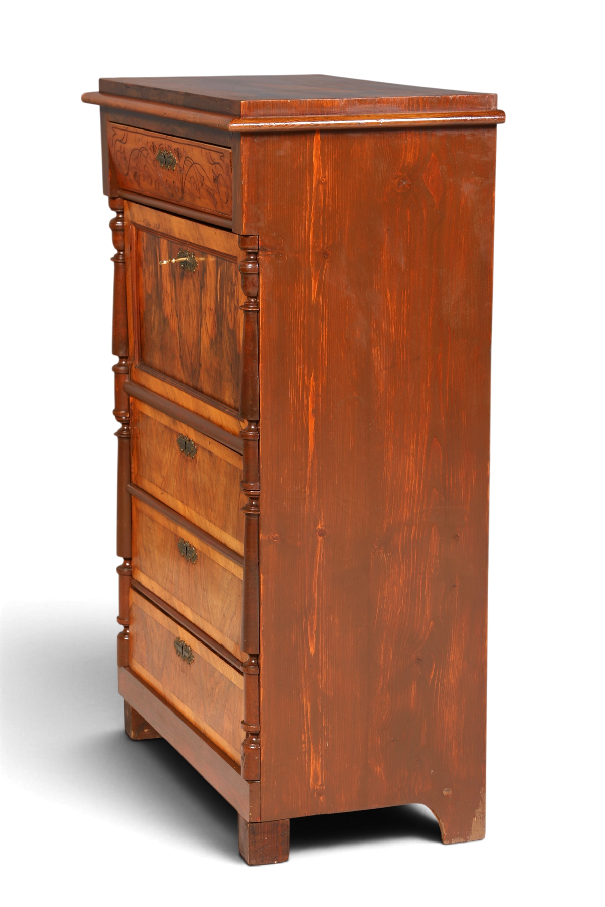 Edler Gründerzeit Sekretär Vertiko Highboard Jugendstil Kommode Schrank um 1880