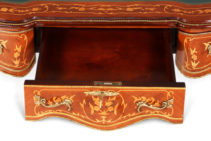 Traumhafter Louis XV Stil Schreibtisch French Desk Antik Barock Stil grün Bürotisch