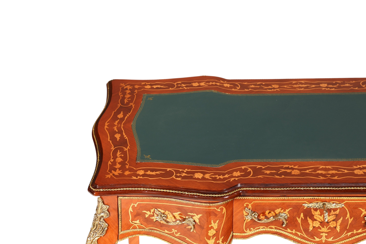 Traumhafter Louis XV Stil Schreibtisch French Desk Antik Barock Stil grün Bürotisch