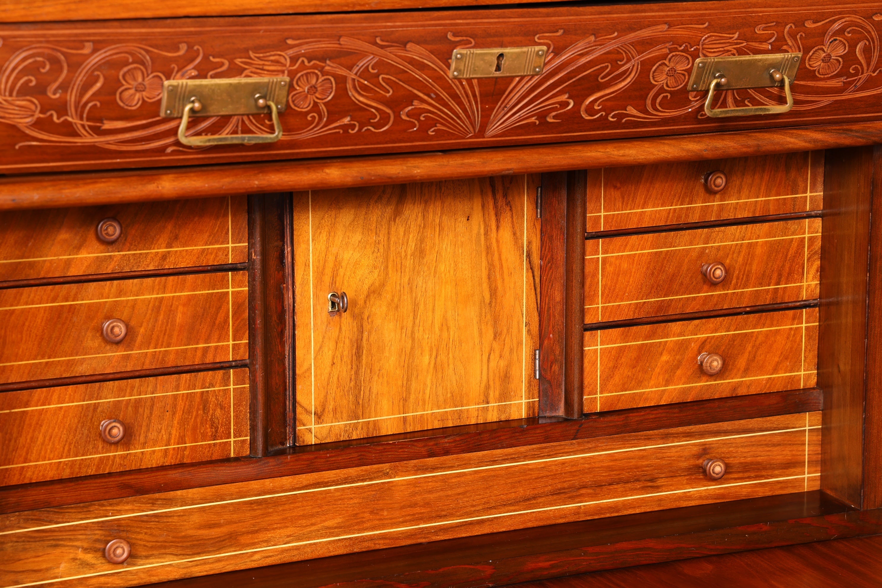 G782 Finish Wunderschöner Gründerzeit Sekretär Kommode Jugendstil Schubladenkommode Antik Vertiko (Kopie)
