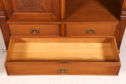 G783 Finish Traumhafte Jugendstil Vitrine Antike Holz Bücherschrank Eiche Antik Schrank Geschirrschrank (Kopie)