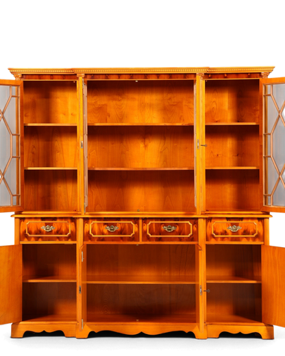 Traumhafte Englische Vitrine Bücherschrank Buffet Antik Stil Englisch Eibe Glasvitrine Bibliothek