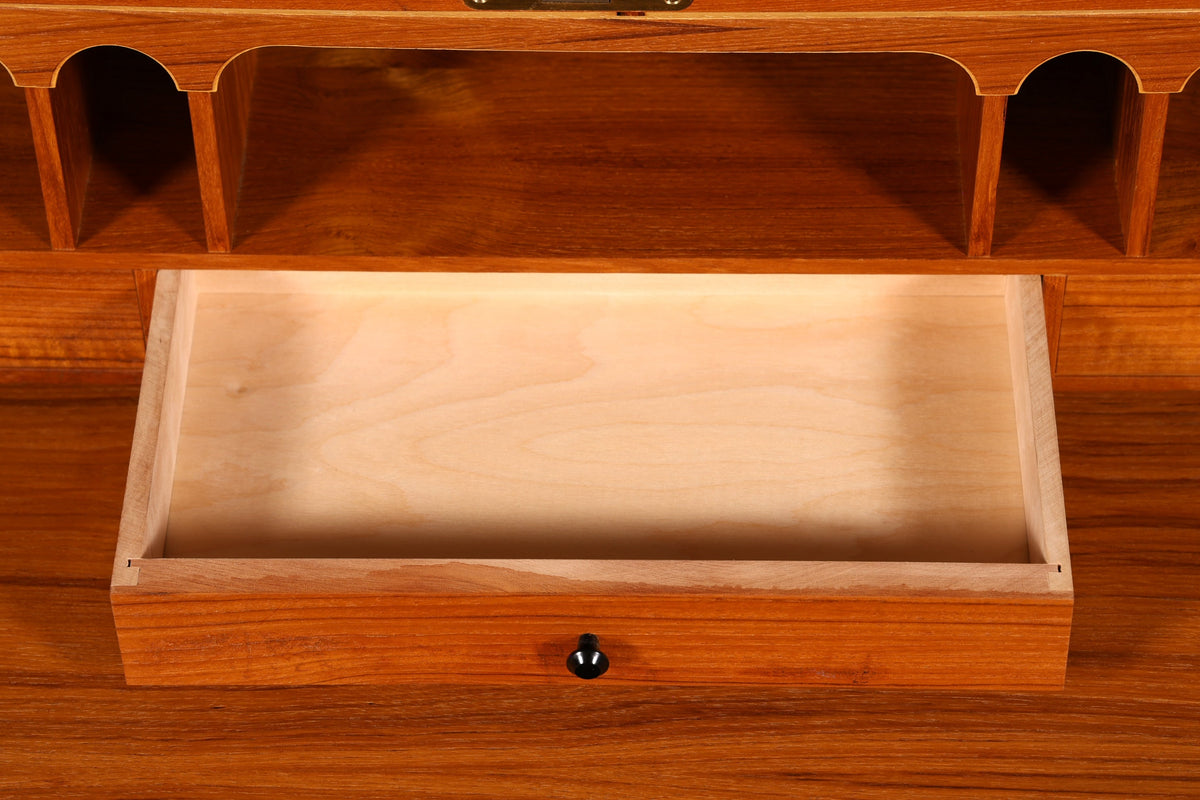 Prachtige mid-century rolluiksecretaire, schrijfcommode, kantoorkast, vintage jaren 60, hout