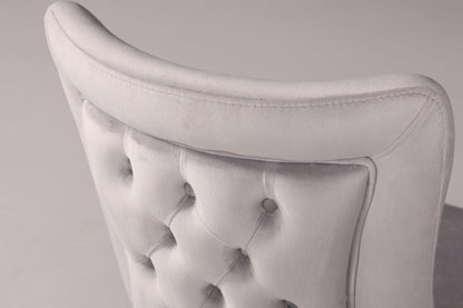 Edler Chesterfield Esszimmerstuhl "Valencia" in Grau