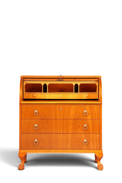 Traumhafter Rollladen Sekretär um 1930 Büro Kommode echt Holz Barock Stil Schreibtisch Bürokommode