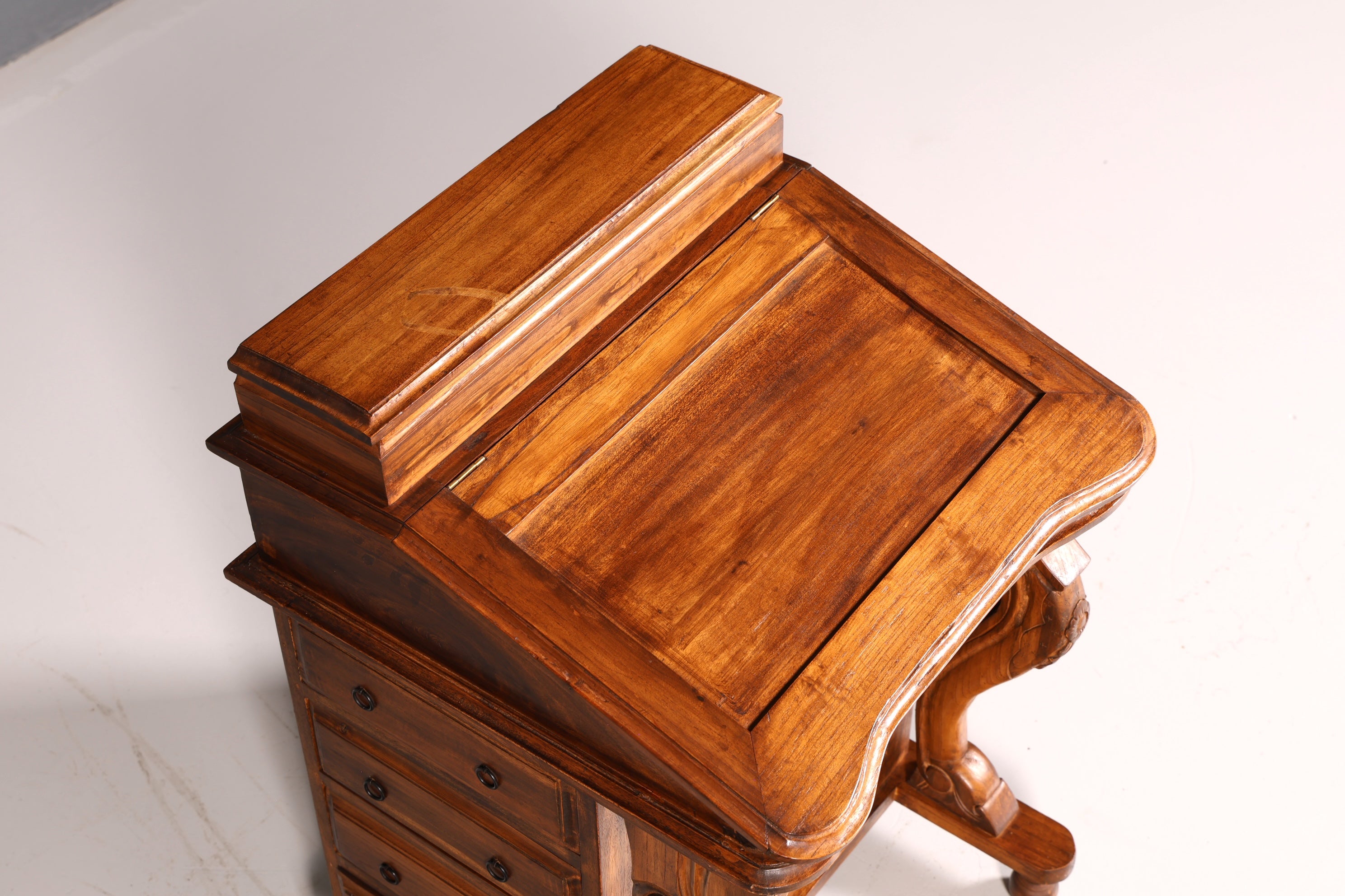Prachtig Engels Davenport-bureau, secretaire en schrijfcommode in victoriaanse stijl, antiek en vintage